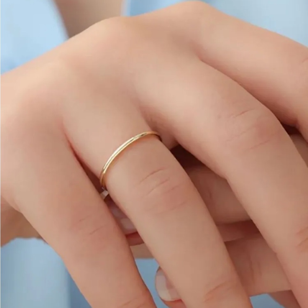 2-4mm Classy Polished Titanium Band Ring IP Gold